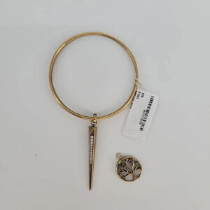 Kendra Scott graduated bangle blossom tree bracelet in brass gold